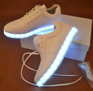 Fashion colorful Led luminous rechargeable sneakers