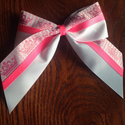 Pink with Crowns and Glitter White