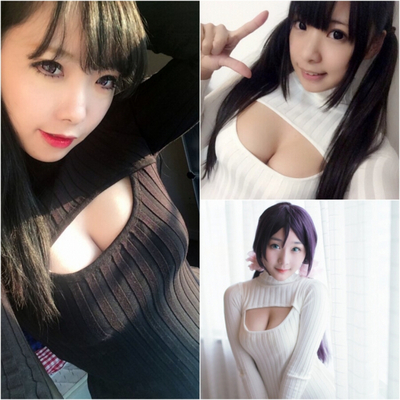 Japanese sweet turtleneck pullover