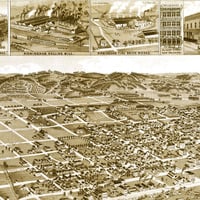 Birmingham, Alabama in 1885 - Bird's Eye View Map, Aerial, Panorama, Vintage, Antique, Reproduction, Giclée, Fine Art, Wall Map, History - Thumbnail 3