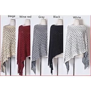 Irregular poncho- Red only - Thumbnail 1