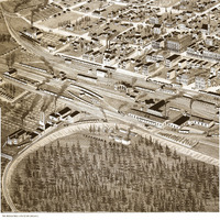 Texarkana, Arkansas and Texas in 1888 - Bird's Eye View, Aerial Panorama, Vintage, Antique Map, Reproduction, Fine Art, Wall Art, History - Thumbnail 2