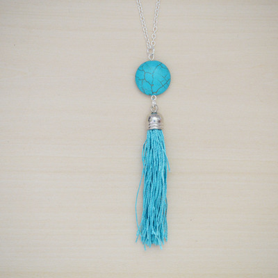 Turquoise tassel necklace - Thumbnail 3