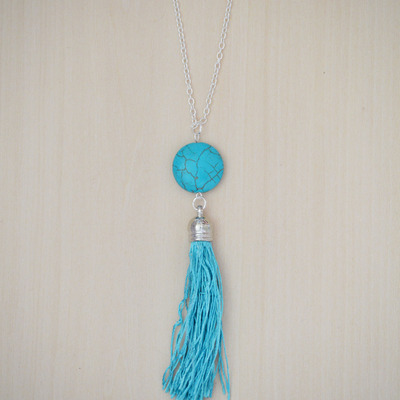 Turquoise tassel necklace
