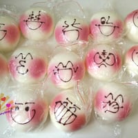 Jumbo Emoticon/face Blush Bun Squishy Charms - Thumbnail 1