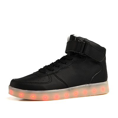 Free shipping- hi-top light up sneakers (black - 11 lights) - Thumbnail 5