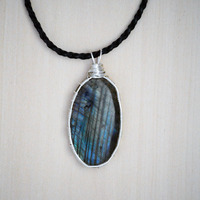 Labradorite Wire Wrapped Necklace - Thumbnail 1