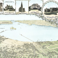 Oakland, California in 1900 - Bird's Eye View, Map, Aerial, Panorama, Vintage, Antique, Fine Art, Wall Art, History - Thumbnail 4