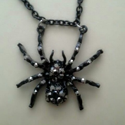 Harry potter aragog inspired crystaled spider necklace