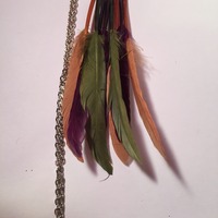 Chain Necklace with Feathers - Thumbnail 1