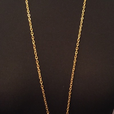 Chain necklace with center circel  - Thumbnail 5