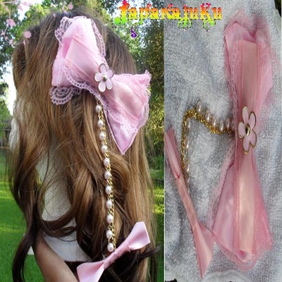 Pink Hime Hair Bow
