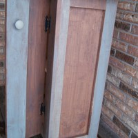 Rustic Jelly Cupboard, Small Pie Safe.  Bread box with shabby chic finish.  Distressed paint over stain - Thumbnail 2