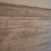 Headboard for Queen bed.  Shabby Chic weathered white.  Rustic in nature.  Distressed Headboard. - Thumbnail 1
