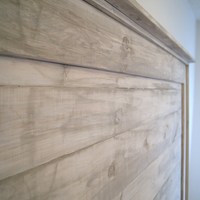 Headboard for Queen bed.  Shabby Chic weathered white.  Rustic in nature.  Distressed Headboard. - Thumbnail 3