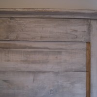 Headboard for Queen bed.  Shabby Chic weathered white.  Rustic in nature.  Distressed Headboard. - Thumbnail 4