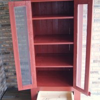 Rustic Pie Safe.  Jelly Cupboard.  Shabby Chic Finish.  Primitive Style - Thumbnail 1