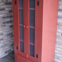 Rustic Pie Safe.  Jelly Cupboard.  Shabby Chic Finish.  Primitive Style - Thumbnail 3