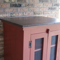 Rustic Pie Safe.  Jelly Cupboard.  Shabby Chic Finish.  Primitive Style - Thumbnail 4