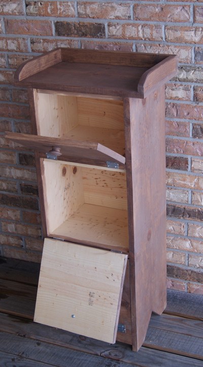 Rustic harvest bin, fruit cupboard, bread box, jelly cupboard.  kitchen cupboard