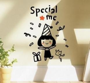 Cute Little Girl SPECIAL ME Free Style DIY Home Decoration Decal Wall Sticker