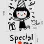 Cute Little Girl SPECIAL ME Free Style DIY Home Decoration Decal Wall Sticker - Thumbnail 3