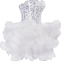 new arrive mini homecoming dress, white homecoming dress, custom homecoming dress, prom dress for girls, party prom dress, cocktail dress, E191 - Thumbnail 1