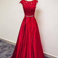 long prom dress, red prom dress, prom dress 2015, elegant prom dress, party prom dress, long evening dress, E280 - Thumbnail 1