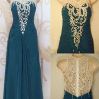 long prom dress, green prom dress, prom dress 2015, cheap prom dress, party prom dress, long evening dress, E283 - Thumbnail 1