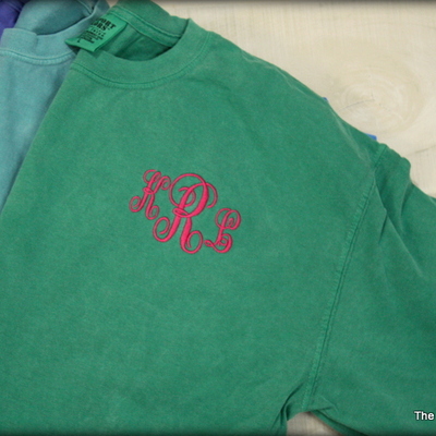 Comfort colors monogrammed basic t-shirt