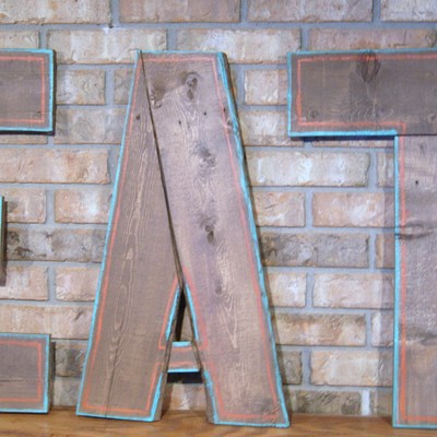 Free shipping. rustic eat sign,  3 colors, 3 pieces.  not to shabby custom eat sign.  reclaimed and hand painted.
