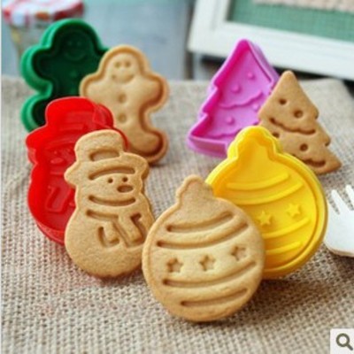 Cookie cutter stamp mold 4pcs christmas series pie crust cutter set