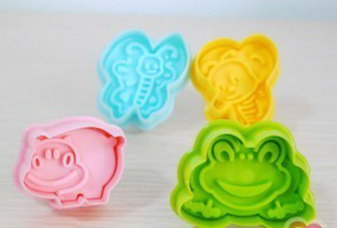 Cookie Cutter Stamp Mold 4pcs ANIMAL BEE HIPPO Series Pie Crust Cutter Set