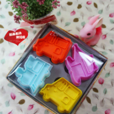 Cookie cutter stamp mold 4pcs transport different vechicles series pie crust cutter set