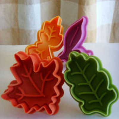 Cookie cutter stamp mold 4pcs different shape leaves series pie crust cutter set