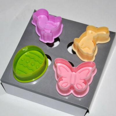 Cookie cutter stamp mold 4pcs adorable easter series different shape pie crust cutter set