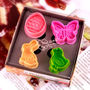 Cookie Cutter Stamp Mold 4pcs ADORABLE EASTER Series DIFFERENT SHAPE Pie Crust Cutter Set - Thumbnail 1