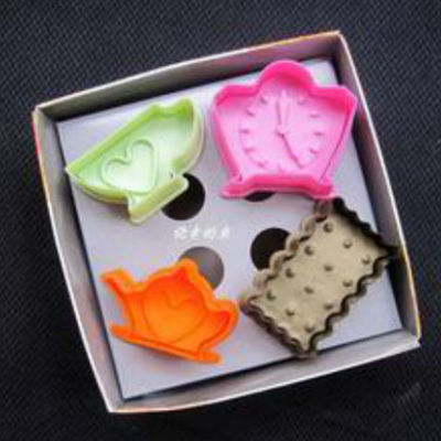 Cookie cutter stamp mold 4pcs afternoon tea series different shape pie crust cutter set