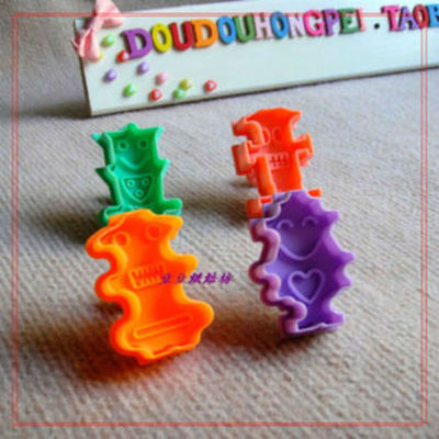 Cookie cutter stamp mold 4pcs robot series pie crust cutter set
