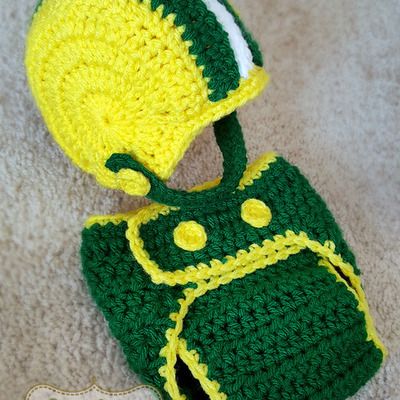 Football helmet and diaper set