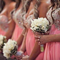 short bridesmaid dress, pink bridesmaid dress, strapless bridesmaid dress, cheap bridesmaid prom dress, free custom bridesmaid dress, E300 - Thumbnail 1