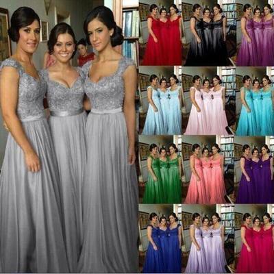 Long bridesmaid dress, lace bridesmaid dress, cheap bridesmaid dress, custom color bridesmaid dress, bridesmaid dress for girls, e303 - Thumbnail 3