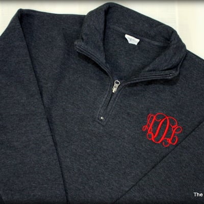 Comfort colors 1/4 zip monogrammed sweatshirt