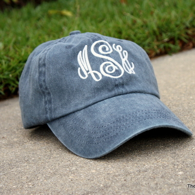 Monogrammed pigment dyed ball cap