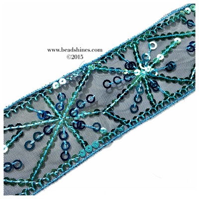 Lace with sequins trim