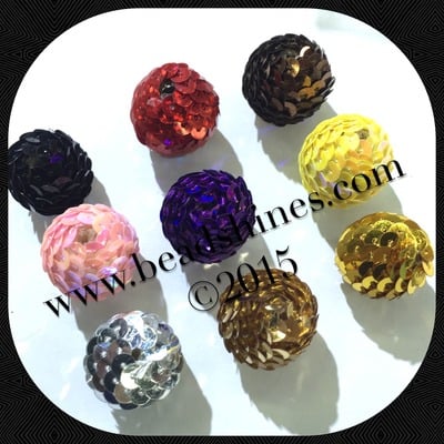 22mm bubblegum sequins beads (50pcs)