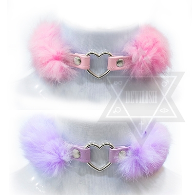 Fluffy heart choker - Thumbnail 1