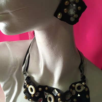 Bib necklace and earring set 