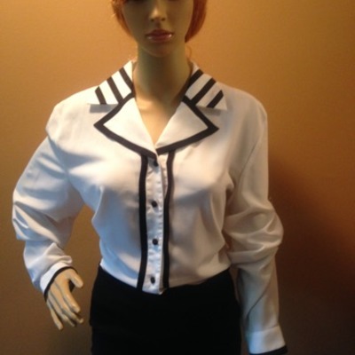 Black and white blouse