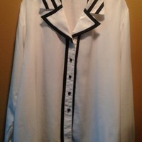 Black and White Blouse - Thumbnail 1